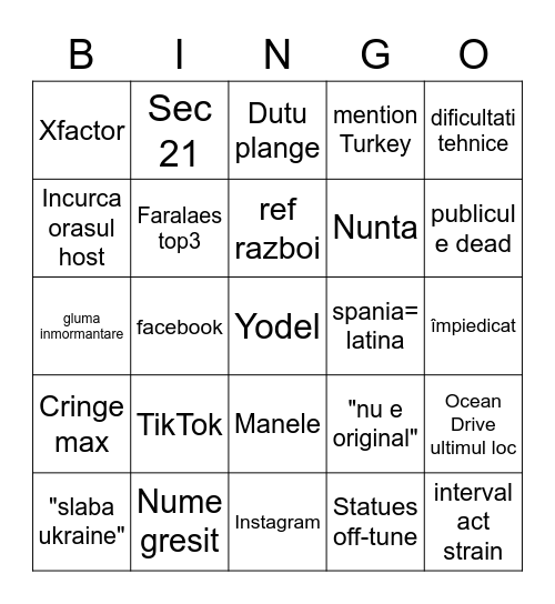 Neuron-vision Bingo Card