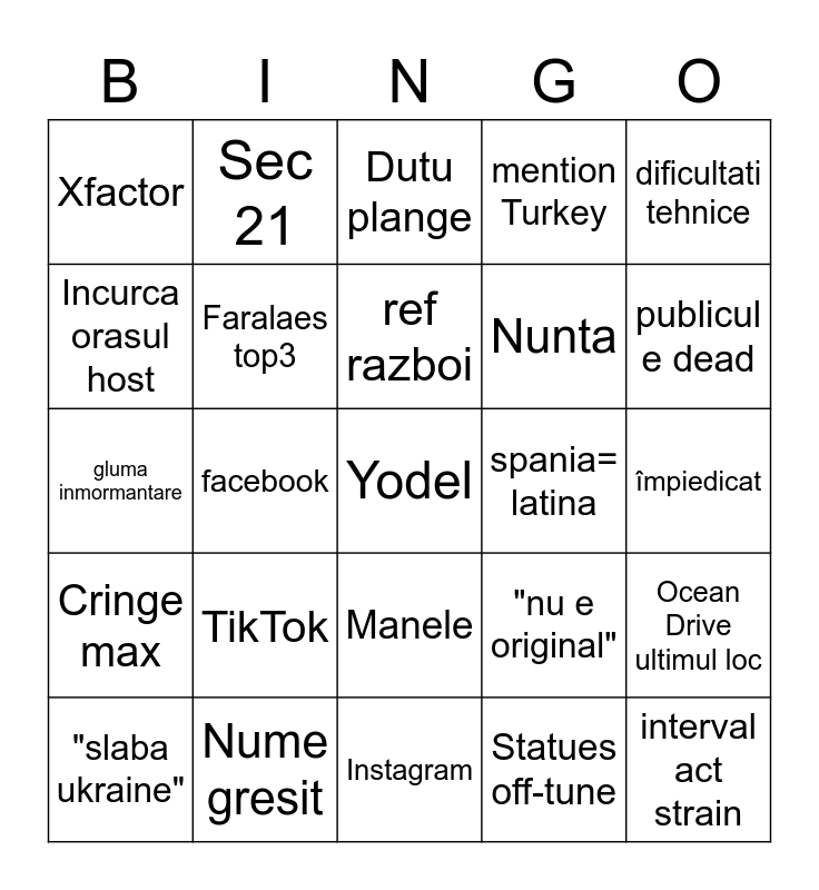 Neuron-vision Bingo Card