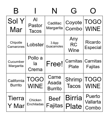 Valentines Day Bingo Card