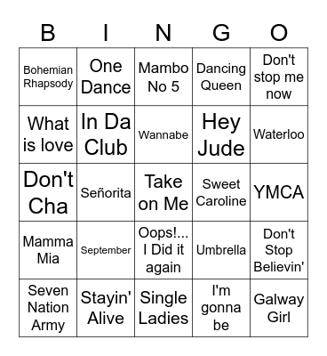AND Music Bingo Card