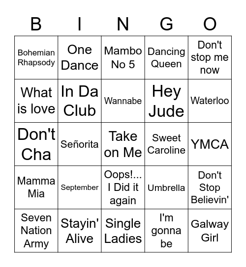 AND Music Bingo Card