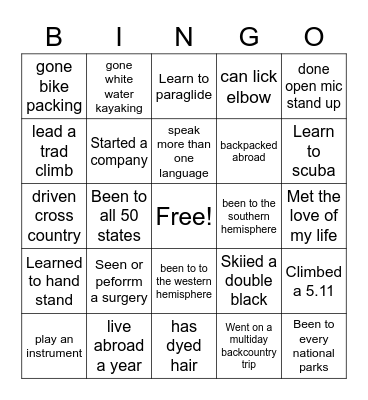 Icebreaker Birthday Bingo Card