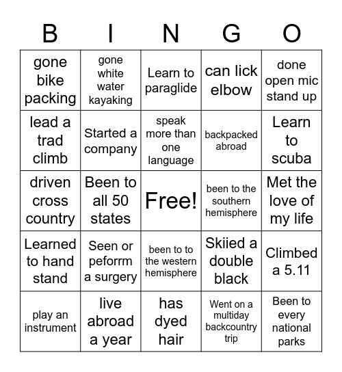Icebreaker Birthday Bingo Card