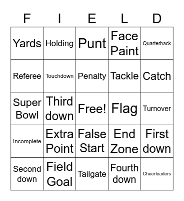 Chiefs and Eagles Bingo Card
