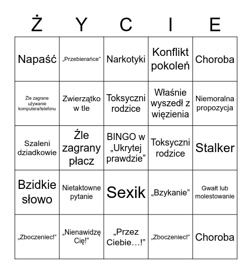 Ukryta prawda Bingo Card