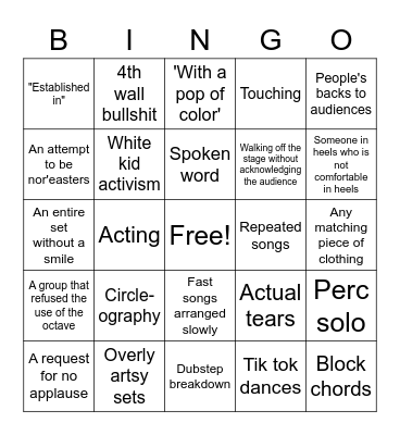 ICHSA Bingo Card