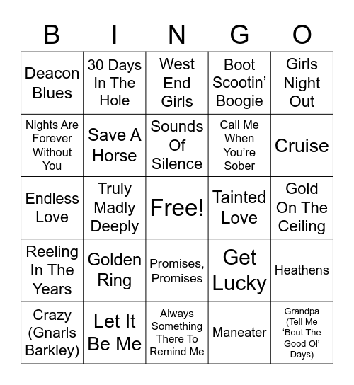 DUOS MUSIC Bingo Card