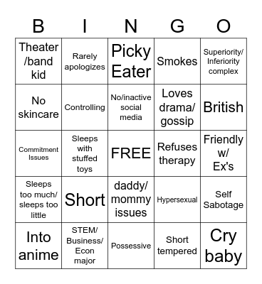 RED FLAG Bingo Card