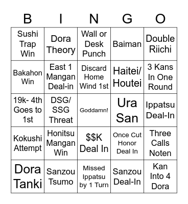 Mahjong Stream Bingo Card