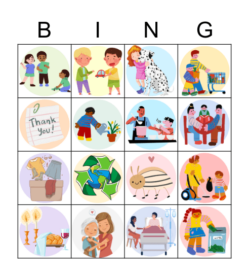 Acts of Loving Kindness Bingo Card
