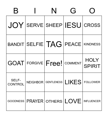 WHAT WOULD JESUS POST? Bingo Card