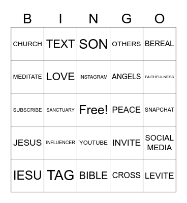 WHAT WOULD JESUS POST? Bingo Card