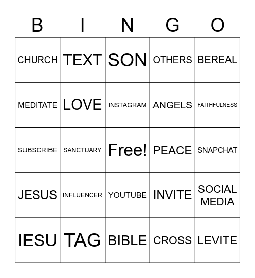WHAT WOULD JESUS POST? Bingo Card