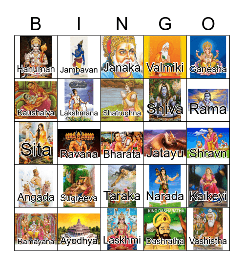 Ramayana Bingo Card
