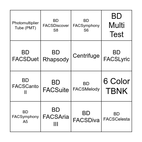 DAE Bingo Card