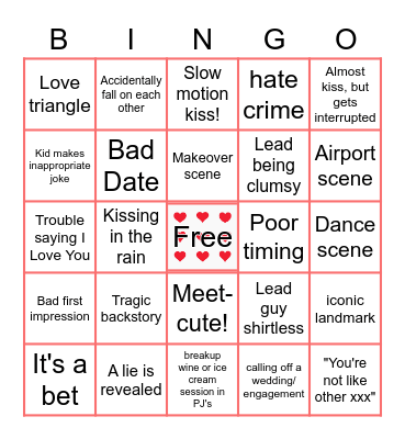 ROM-COM Bingo Card