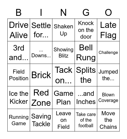 S  U  P  E  R  B  O  W  L Bingo Card