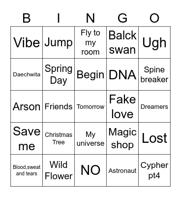 @Itsallbout_BTS Bingo Card