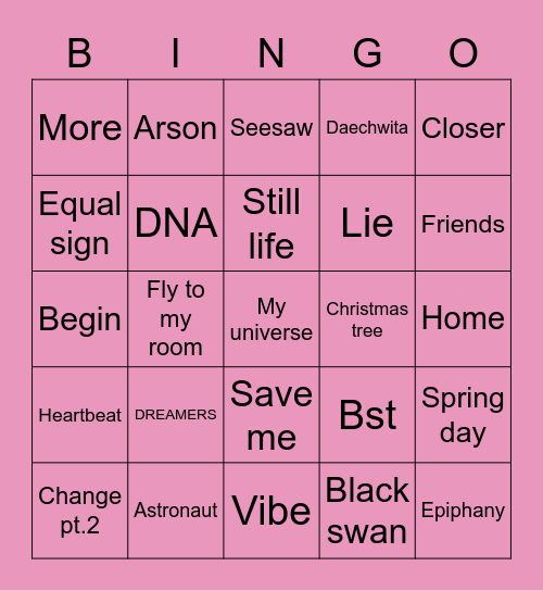 @lovely7lavender Bingo Card