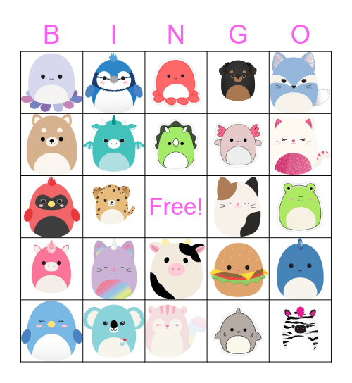 Squishmallow Bingo Card