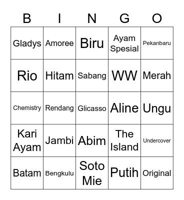 ❤️ Bingo Card