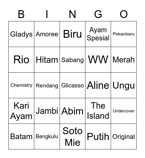 ❤️ Bingo Card