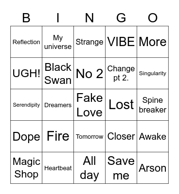 earthymyth Bingo Card