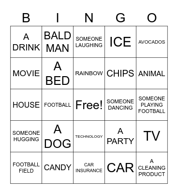 COMMERICIALS BINGO Card