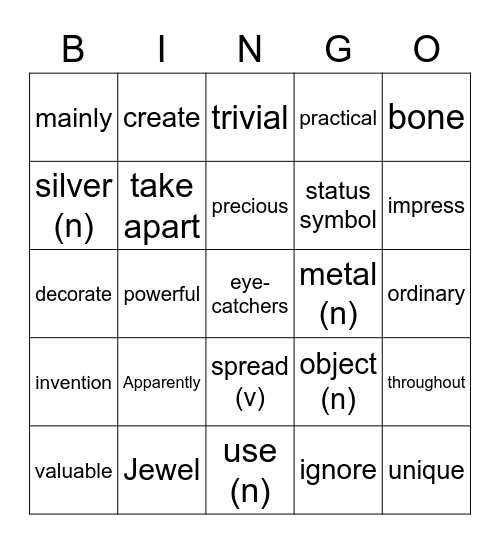 9th Grade Class 27.2.2023 Bingo Card