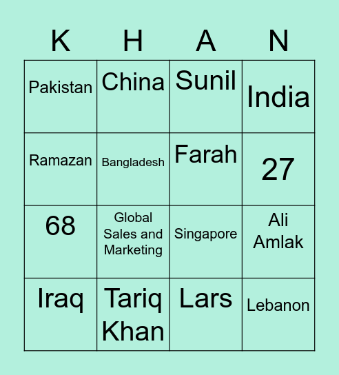 (Re)Building a Global Team: Tariq Khan at Tek Bingo Card