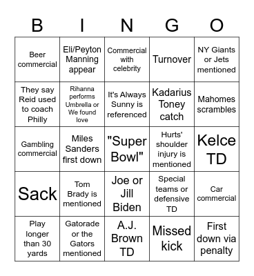 LVII Bingo Card