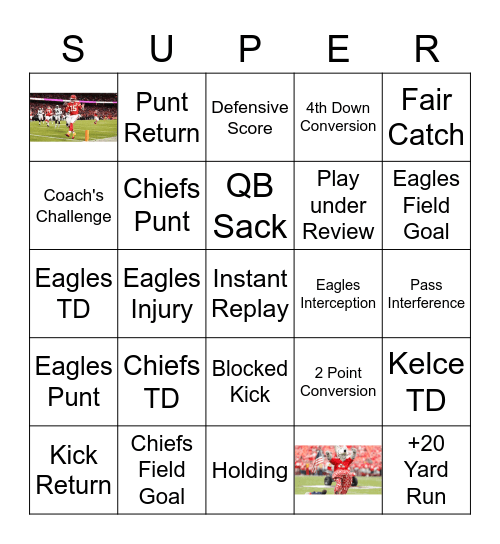 Super Bowl 57 Bingo Card