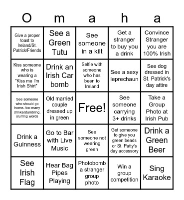 Unpredictable St. Patty's Day Bingo 2023 Bingo Card