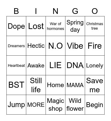 @Taerupyyyy Bingo Card