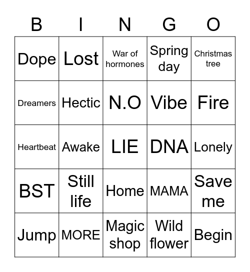 @Taerupyyyy Bingo Card