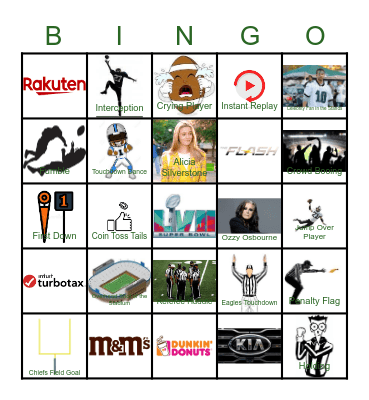 Super Bowl 2023 Bingo Card