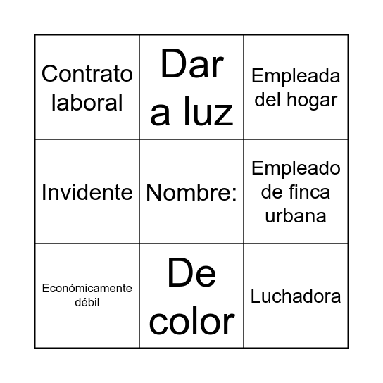 Eufemismos Bingo Card