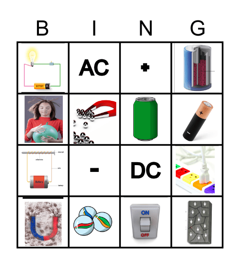 Magnets and Electricty Bingo Card