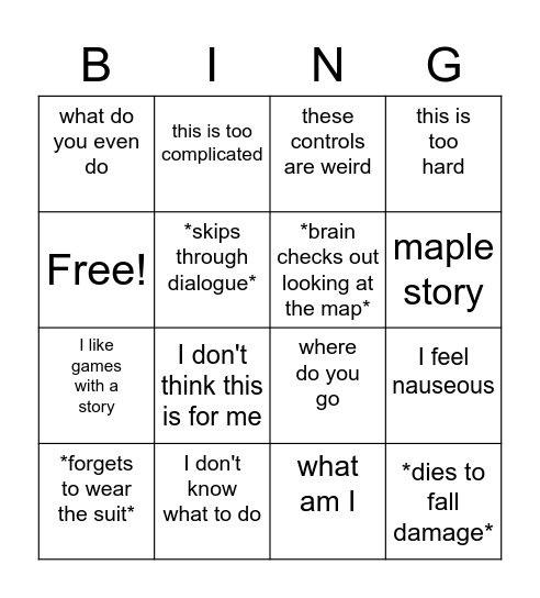 Paloma Plays Outer Wilds Bingo Card