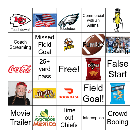 Superbowl Bingo Card