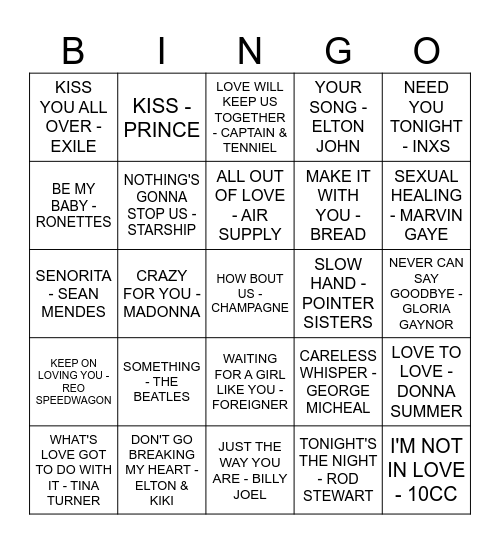 VALENTINES DAY Bingo Card