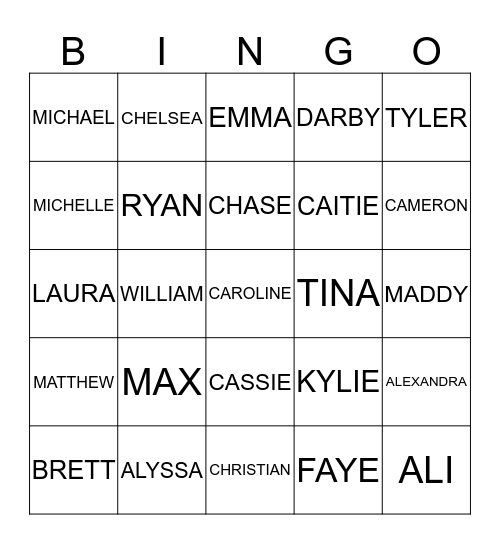 CLASSMATE BINGO Card