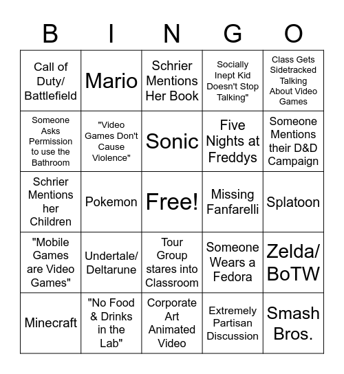 G&EM Bingo Card