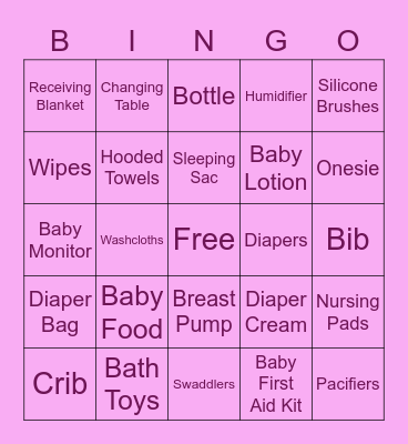 BABY SHOWER Bingo Card