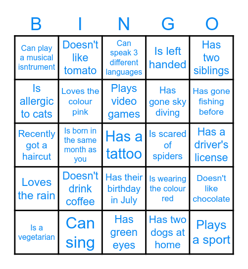 Monash Hunt - Human Bingo Card