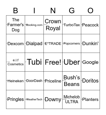 Super Bowl LVII BINGO! Bingo Card