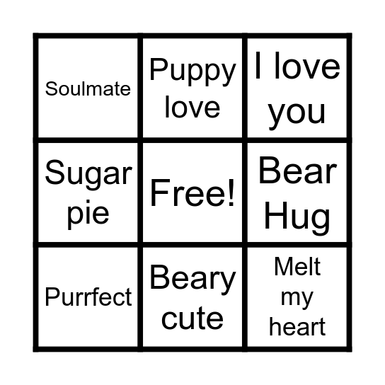 Valentine’s Day Bingo Card