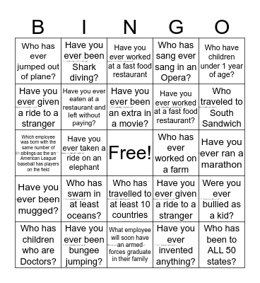 Executioners Bingo Card