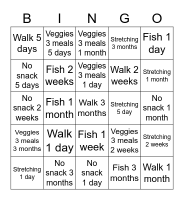 Monthly Goals for May Bingo Card
