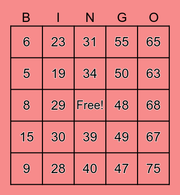 Valentine's Day Bingo 2023 Bingo Card